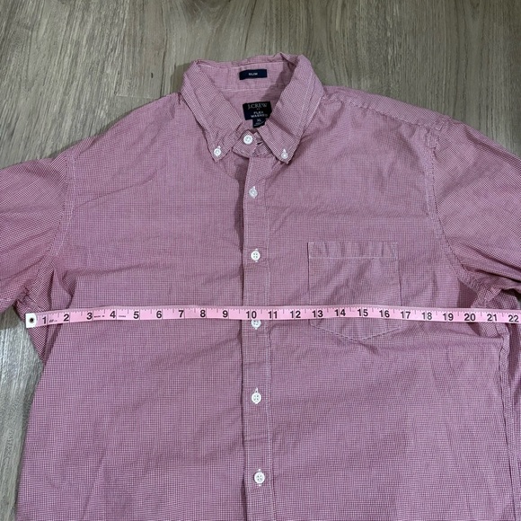 J. Crew Flex Cotton Blend Slim Fit Red Long Sleeve Button Down Men's Size XL - Picture 6 of 10
